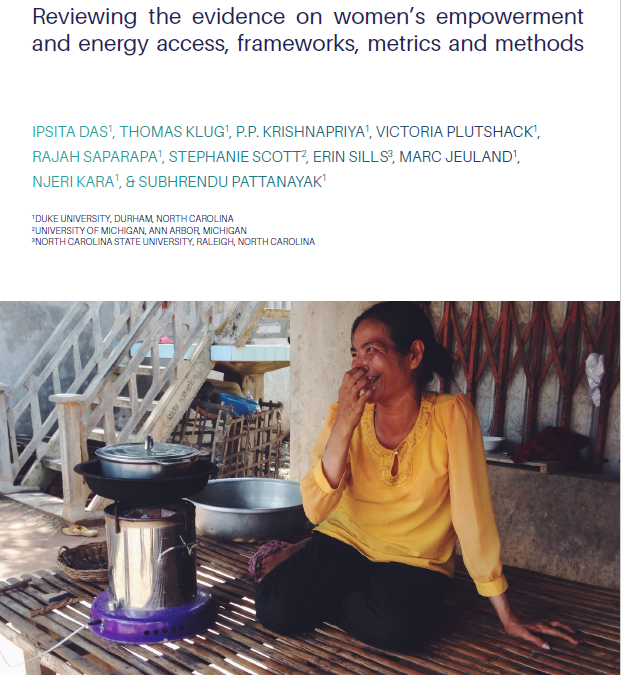 A Virtuous Cycle? Reviewing the evidence on women’s empowerment and energy access, frameworks, metrics and methods