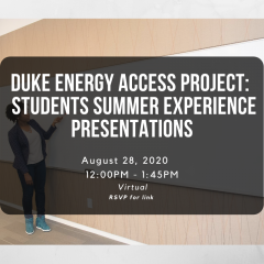 Energy Access Project @ Duke: Students Summer Experience Presentations