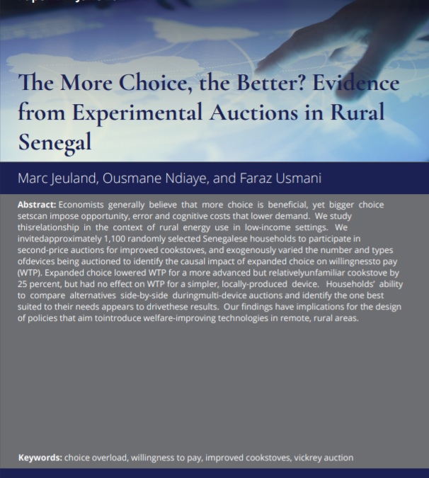 The More Choice, the Better? Evidence from Experimental Auctions in Rural Senegal