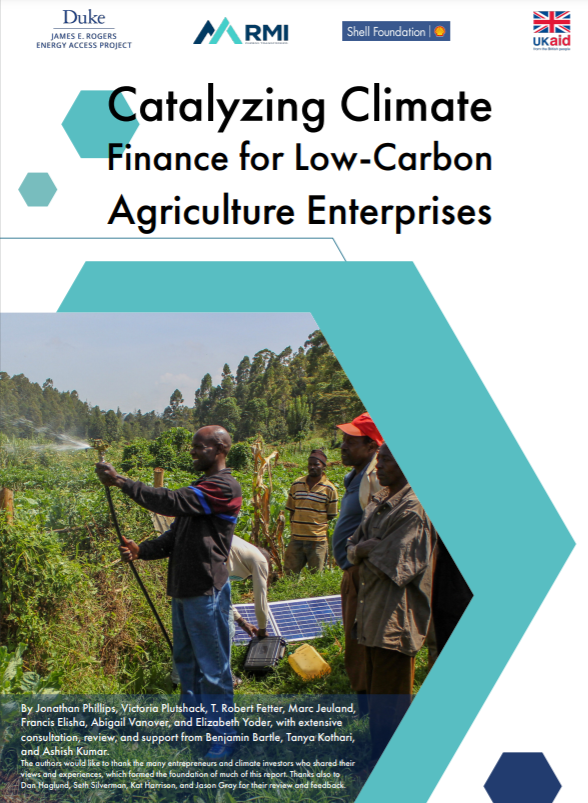 Catalysing Climate Finance for Low-Carbon Agriculture Enterprises
