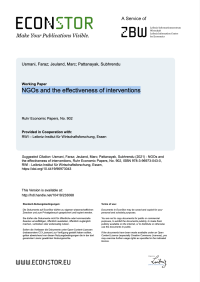 Publication cover page - NGOs and the Effectiveness of Interventions