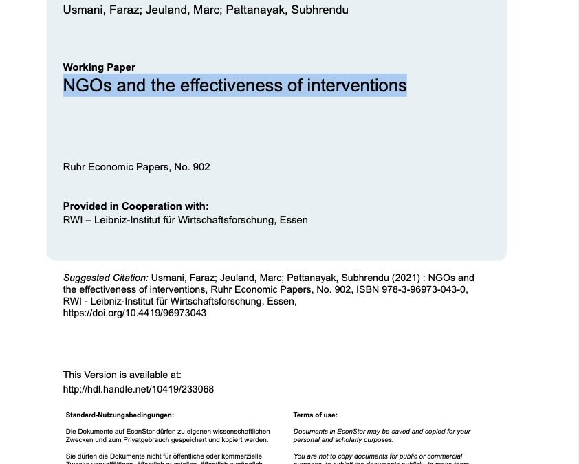 The “NGO effect” on improved cookstoves use and ownership