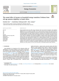 Publication cover page - The causal effect of income on household energy transition: Evidence from old age pension eligibility in South Africa