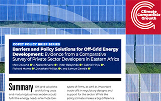 Barriers to off grid energy development Cover