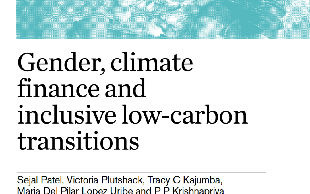 Gender, climate finance and inclusive low-carbon transitions