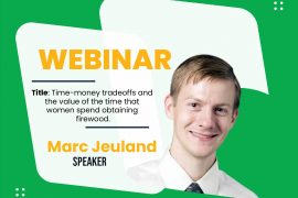Webinar "Time-money tradeoffs and the value of the time that women spend obtaining firewood"; speaker Marc Jeuland