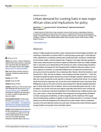 Publication cover "Urban demand for cooking fuels in two major African cities and implications for policy"