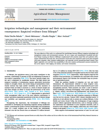 Publication cover "Irrigation technologies and management and their environmental consequences: Empirical evidence from Ethiopia"